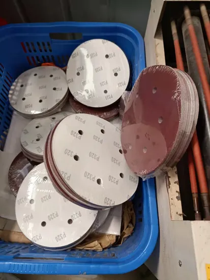 Disco abrasivo blu in carta vetrata, disco abrasivo in ossido di alluminio con gancio e anello